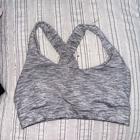 forever 21 striped grey sports bra with pads - Picture 1 of 3
